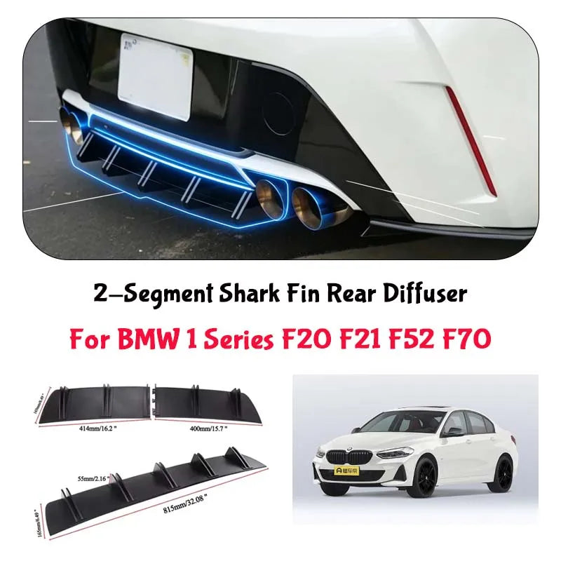 For BMW 1 Series F20 F21 F52 F70 Shark Fin Rear Diffuser Split