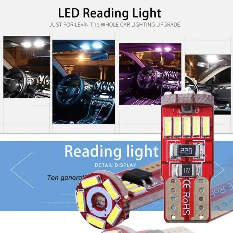 10PCS W5W 168 194 T10 4014 15SMD Bulbs Interior