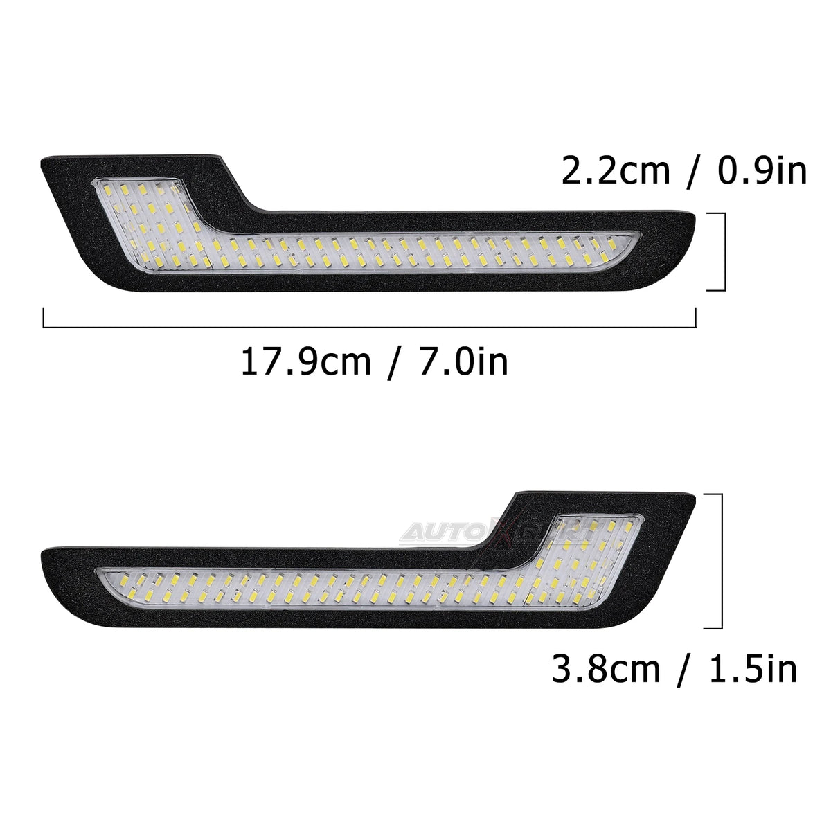 2X Lr White 12V Bar Drl Strip Bright Daytime