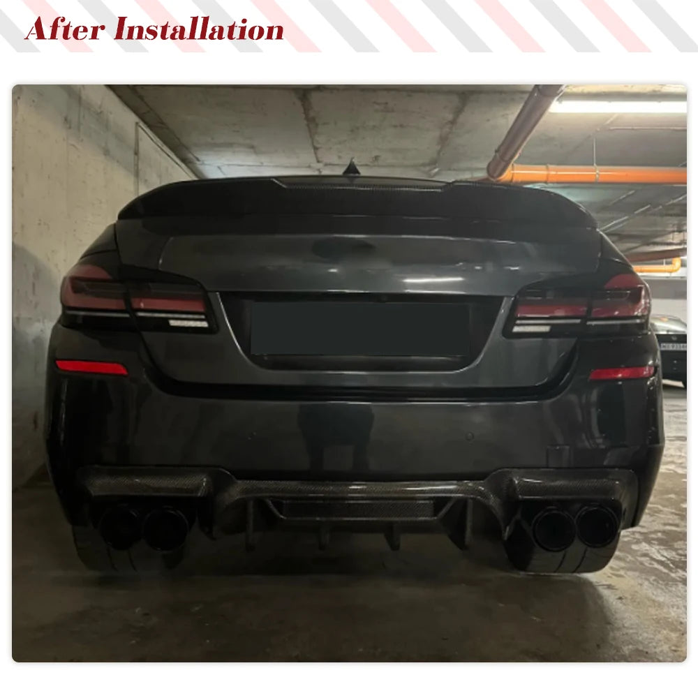 For BMW 5 Series F10 Real Rear Diffuser Bumper Lip Spoiler Guard