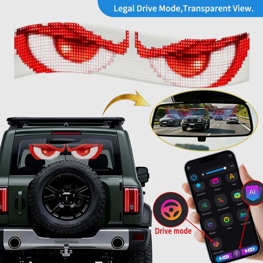 Dynamic Devil Eyes Truck Windshield USB Display Transparent Soft