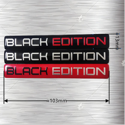 Black Edition Sticker Suitable Fender Rear Door Bumper Metal
