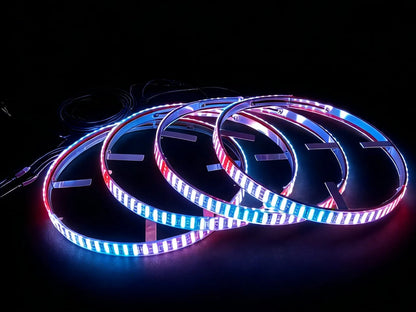 4PCS 17.5inch RGB Quad Row Chasing Wheel Ring IP68