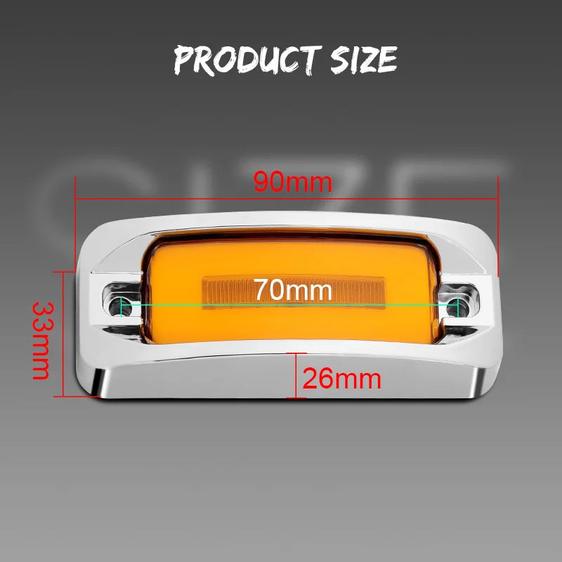 For Trailer 10PCS Low Flash Side Marker Square Halo Turn Signal