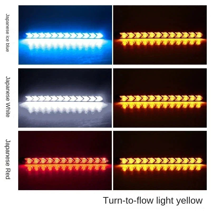 2PCS Daytime Running Flexible Headlight Sequential Flow Yellow