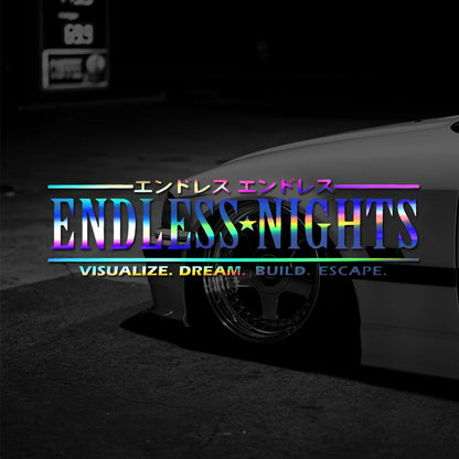 Endless Night Jdm Window Decal Sticker Bumper Windshield Banner