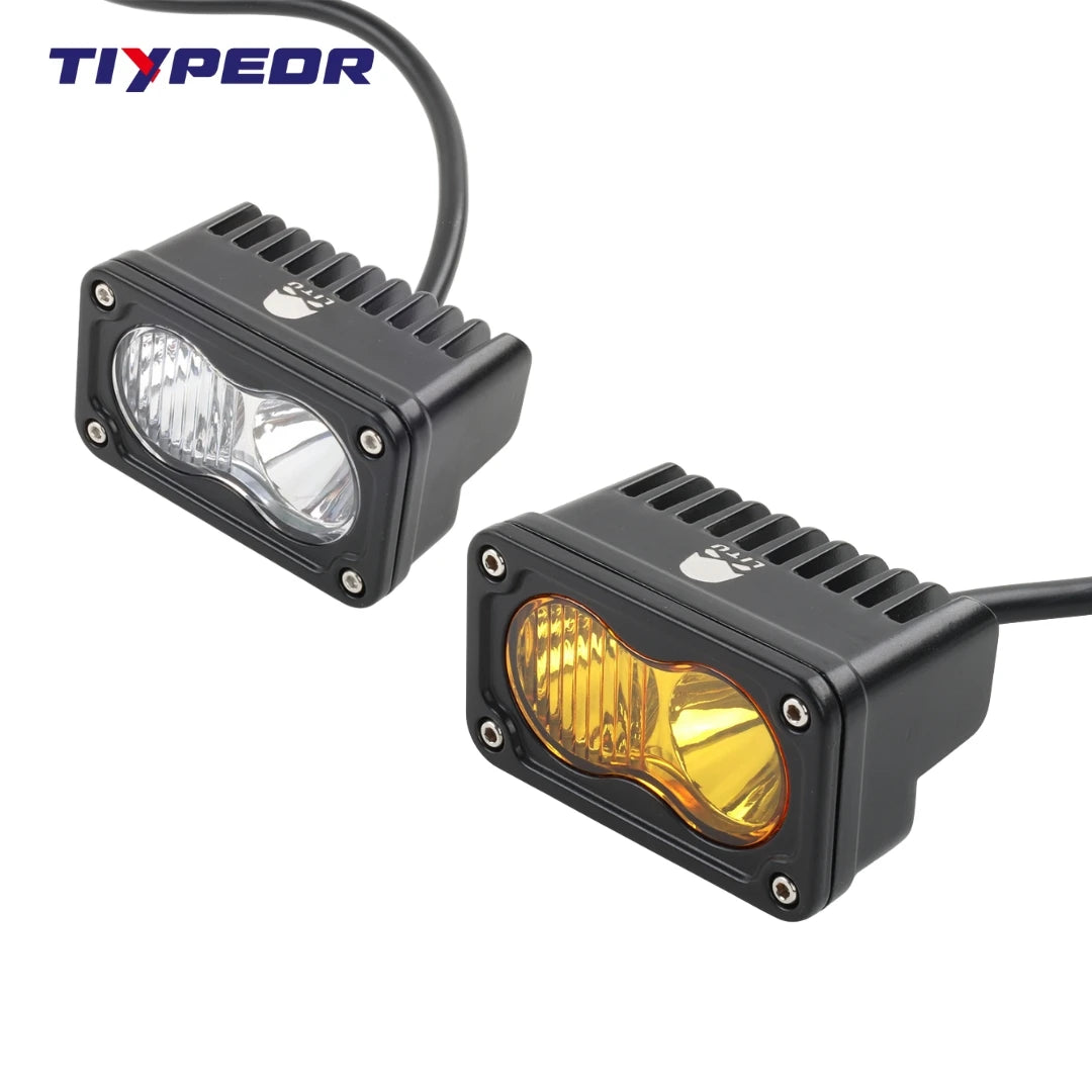 For Motorcycle Pickup Tiypeor Spotlight White Yellow Pod Driving