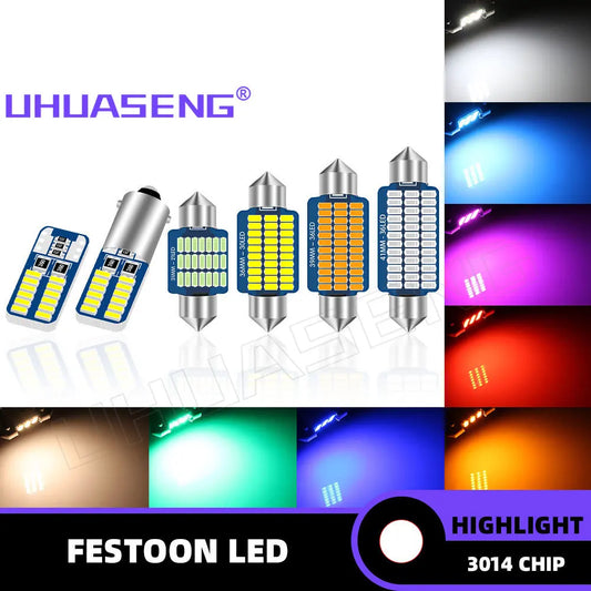Uhuaseng 12V 24V C5W C10W Bulb T10 W5W ba9s