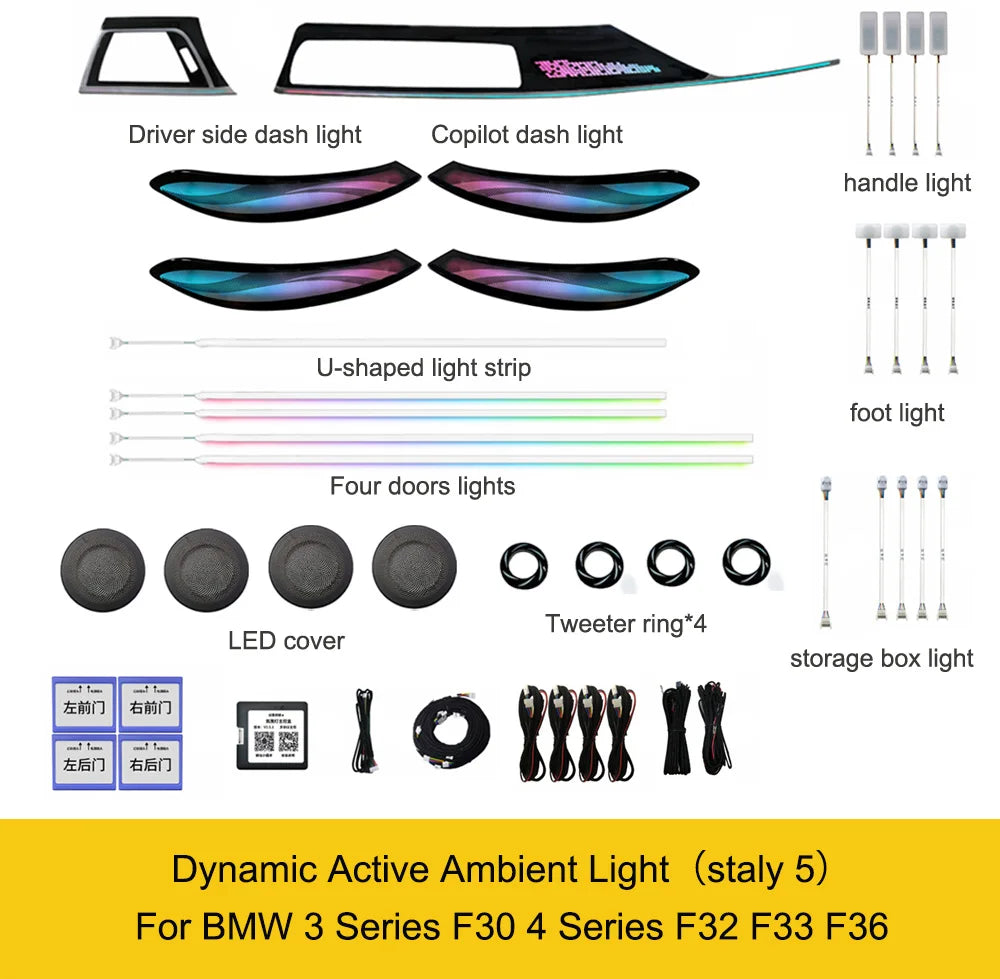For BMW 3 Series F30 4 Dynamic Active Ambient Lighting Series