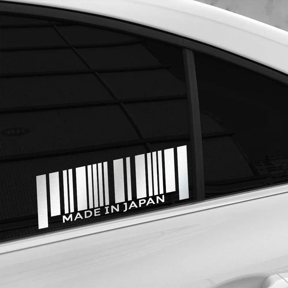 Stickers Made In Japan Barcode Reflective Body Window Decals