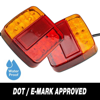 For Trailer Tcyato 2PCS Stop Tail Waterproof 12V Number Plate