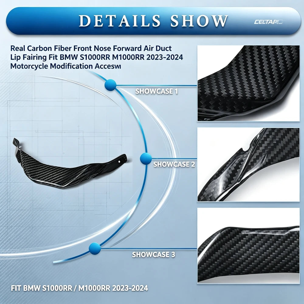Real Carbon Fiber Front Nose Forward Air Duct Lip