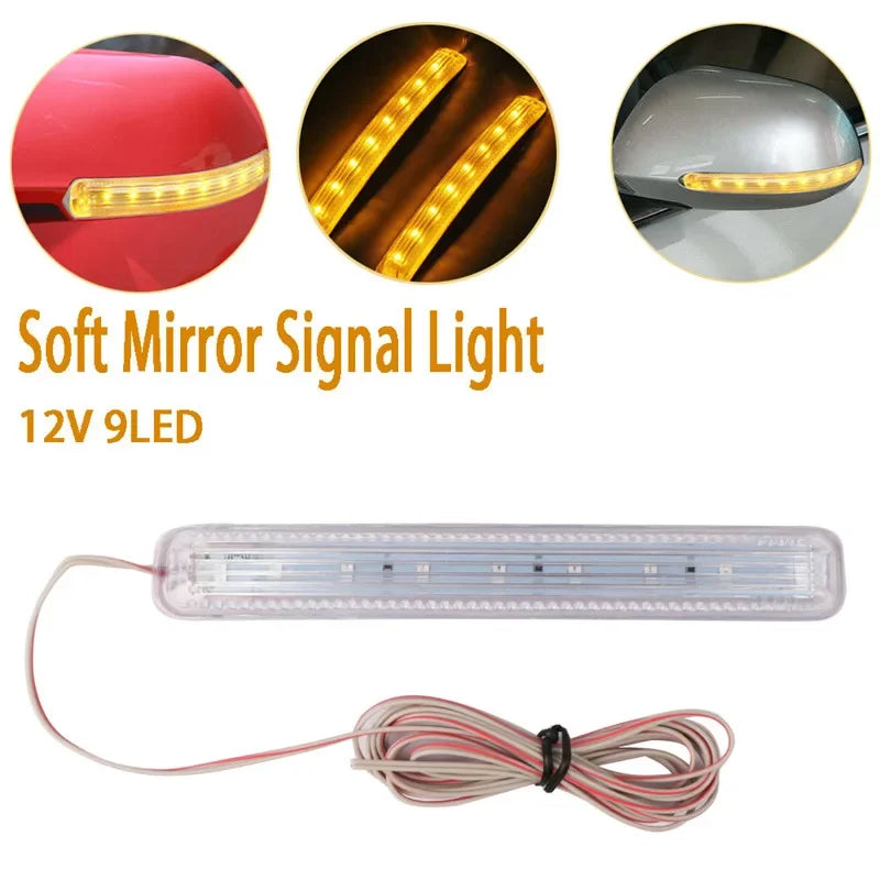 12V Rear View Mirror Turn Signal Lamps Strips Indicator