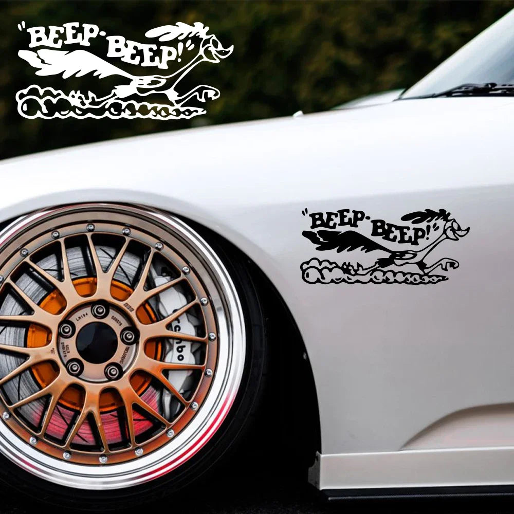 Side Door Sticker Road Runner Cartoon Truck Window Windshield
