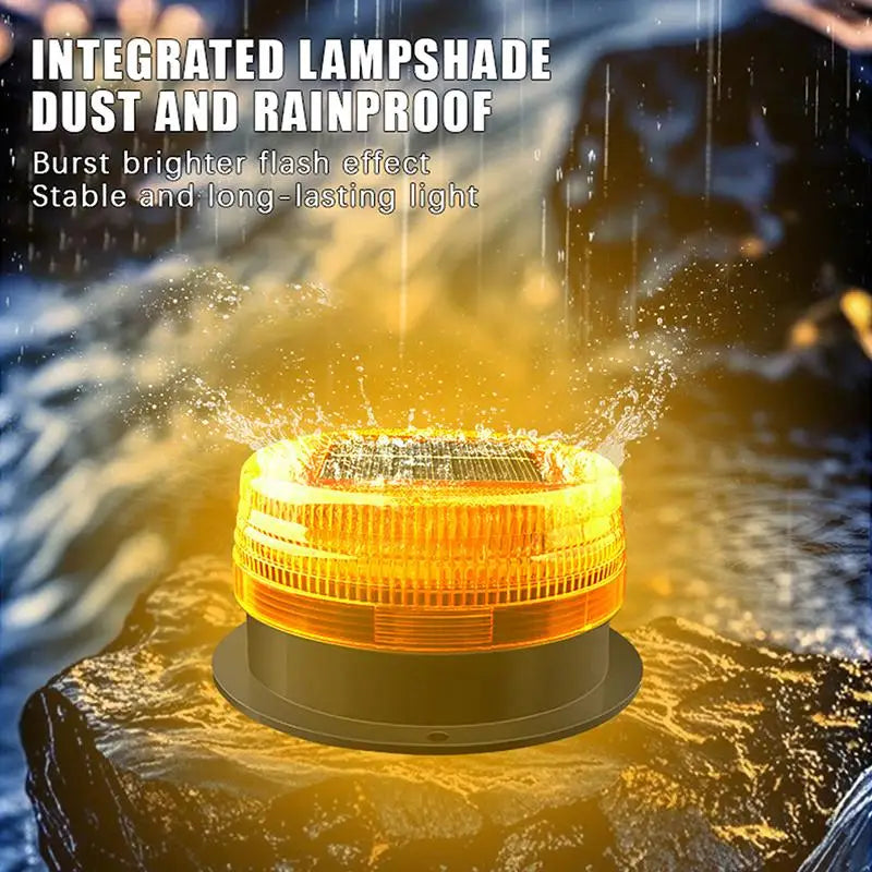 Solar Magnetic Warning Truck Wireless Strobe Beacon Flashlight