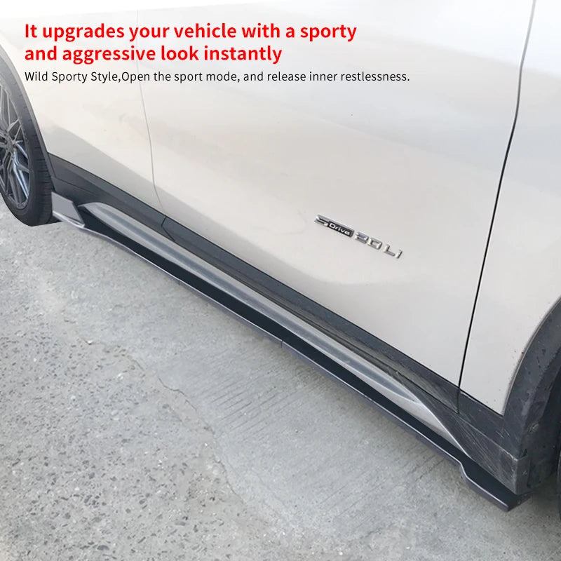 For BMW X1 F48 2016-2022 Carbon Fiber Look Side Skirt Splitter