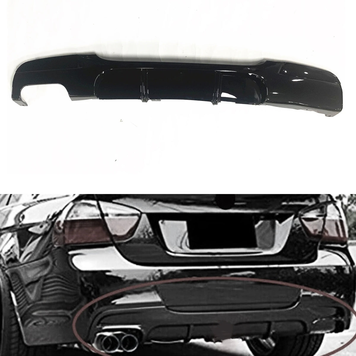 For BMW 3 Series E90 E91 Rear Bumper Diffuser Lip Spoiler M