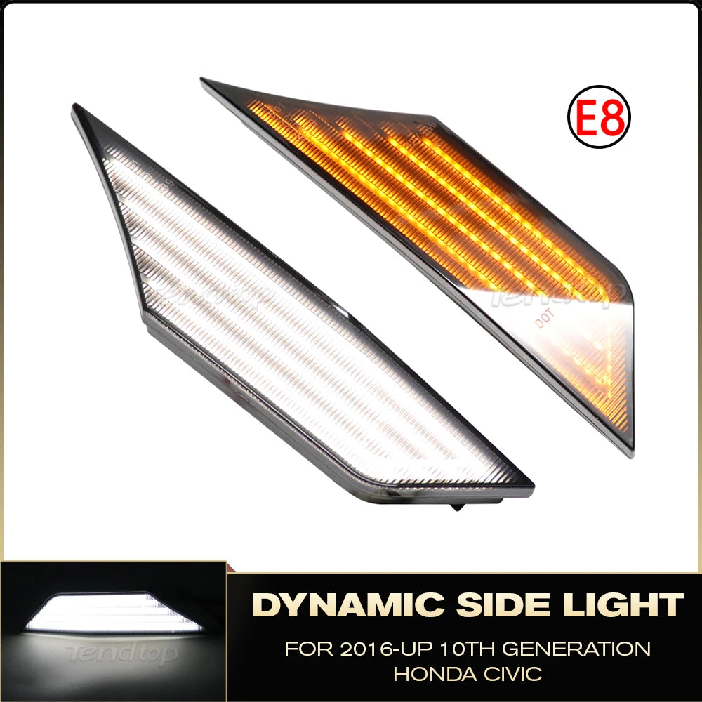 For 2016 - 2021 Honda Civic Side Marker Sequential Turn Signal