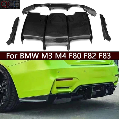 For BMW M3 M4 F80 F82 F83 Carbon Fiber Back Lip Rear Bumper