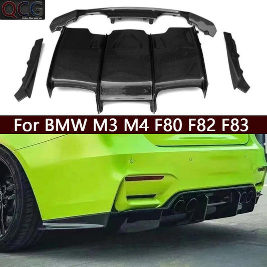 For BMW M3 M4 F80 F82 F83 Carbon Fiber Back Lip Rear Bumper
