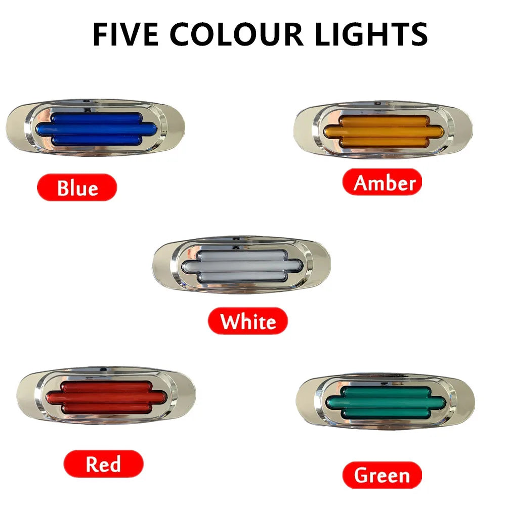 10PCS Truck Side Marker 16LED Trailer Rv Clearance Chrome