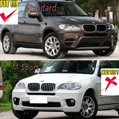 For BMW X5 E70 Standard 2010-2013 Gloss Black Mt Front Bumper