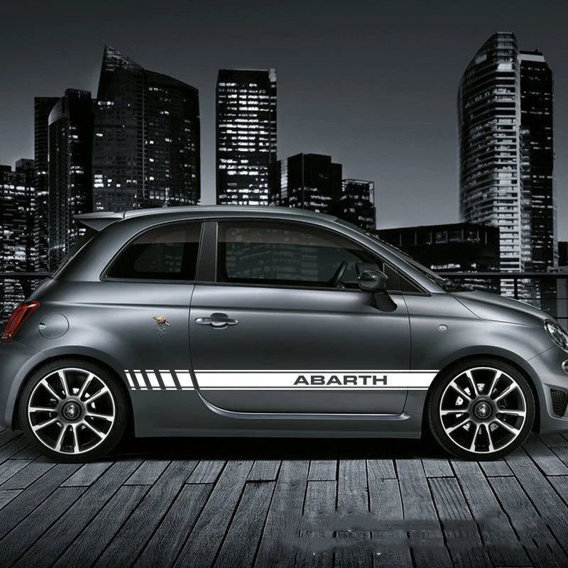 For Fiat Abarth 500 595 Long 2PCS Door Side Stickers Sport