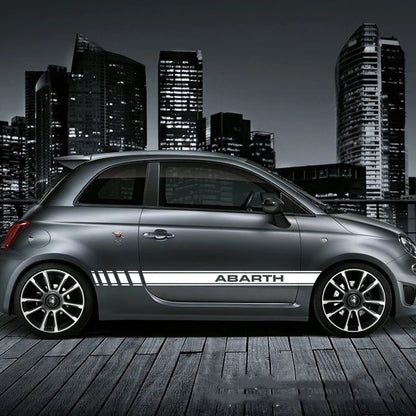 For Fiat Abarth 500 595 Long 2PCS Door Side Stickers Sport