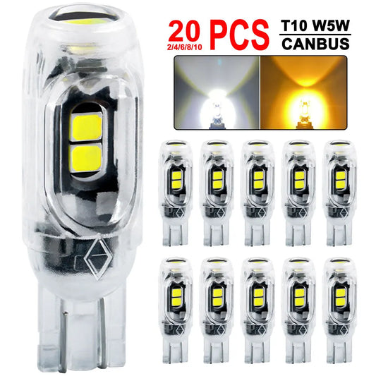 Flash Strobe T10 W5W bulb12v 2835-5smd 6500K White Interior
