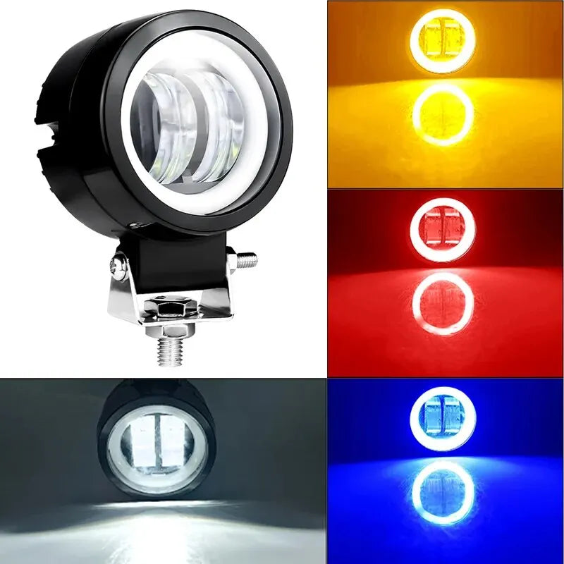 12V 24V Red Blue Yellow Work Round Angel Eyes