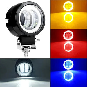 12V 24V Red Blue Yellow Work Round Angel Eyes