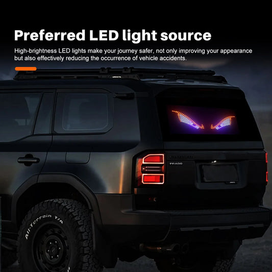 USB Dynamic Big Devil Eyes Light For Cars Truck Eyes Display LED Decorative Light Panel 11 Modes Soft Glow Expression Li