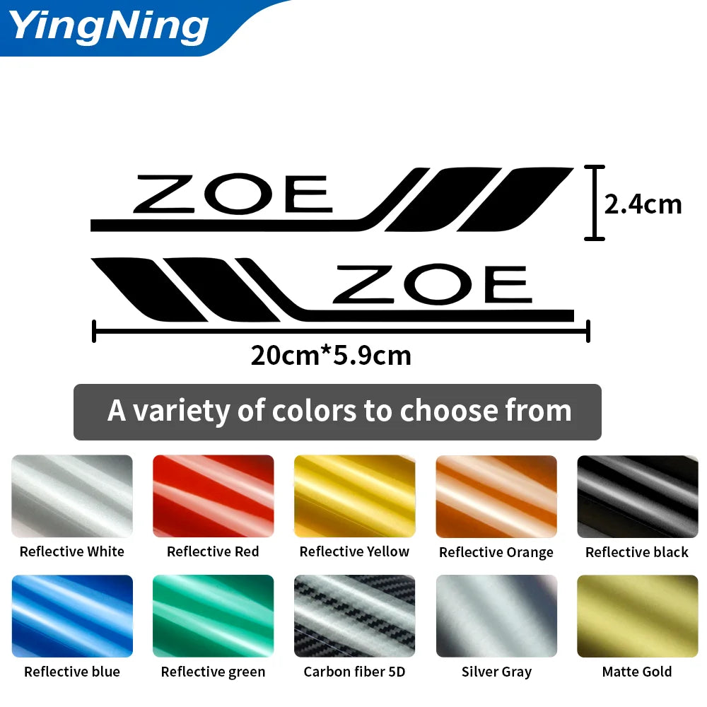 For Renault Zoe Auto Accessories 2PCS Side Reflective Sticker