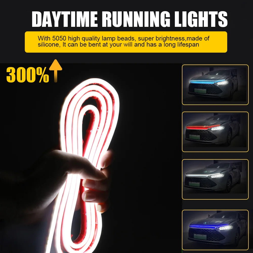 Hood Strip Dynamic Scan Startup Drl 12V Flexible Cuttable