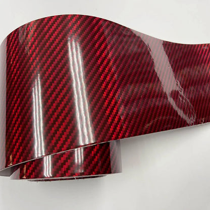 Super Glossy 10CM Width Red Holographic Carbon Fiber Vinyl