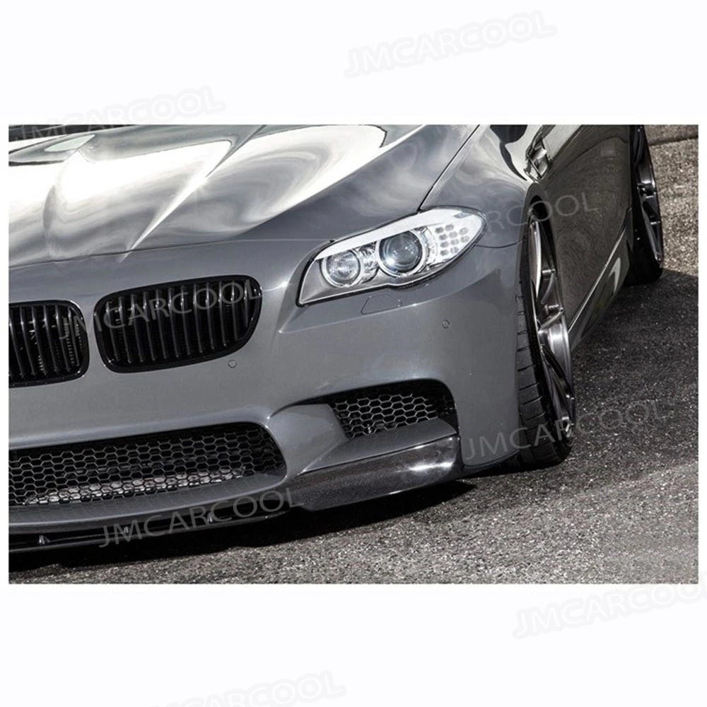For BMW 5 Series F10 M5 2PCS Carbon Fiber Front Lip Spoiler