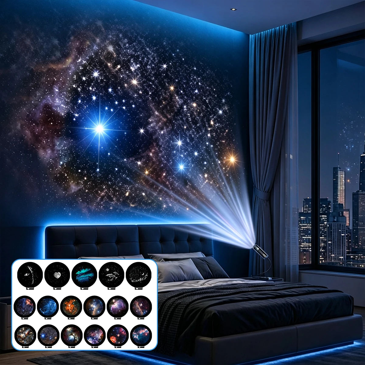 Starry Sky Projector USB Powered Galaxy Night 12 Film