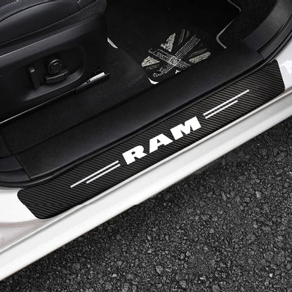 For Dodge Ram 1500 2500 3500 4PCS Carbon Fiber Door Sill