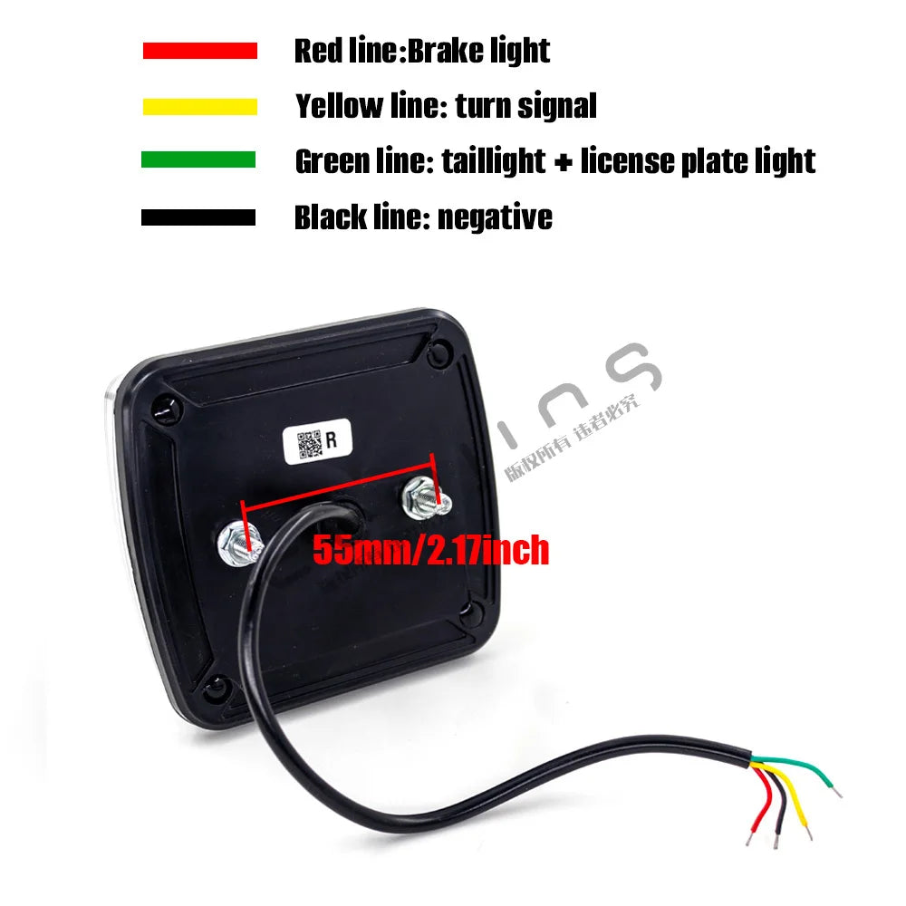 For Trailer Bus Pickup Rear Left 2PCS 12v-24v 4inch Square Tail