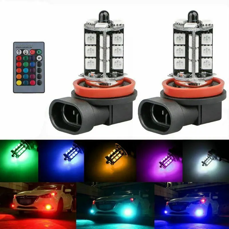 For Fog Light Driving Lamp 27SMD 16color RGB H11 H8 H9 Bulbs