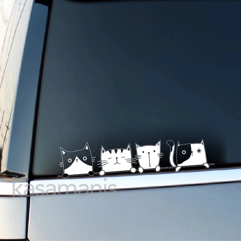 For Apple Macbook Decor Peeking Cat Vinyl Sticker Window Bumper