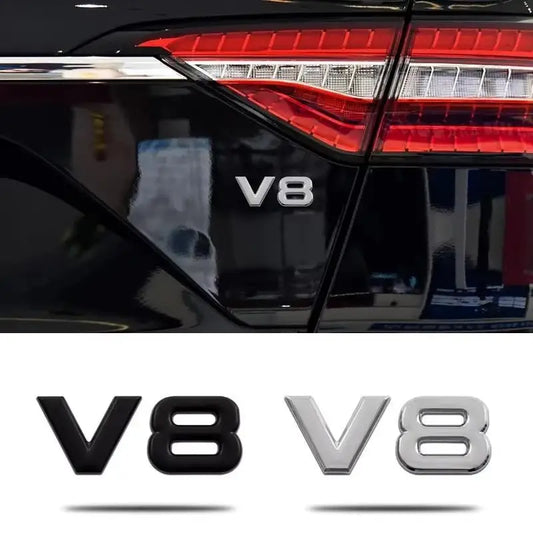 For Rear Tailgate 1PC 3D Metal V6 V8 Logo Stickers Exterior