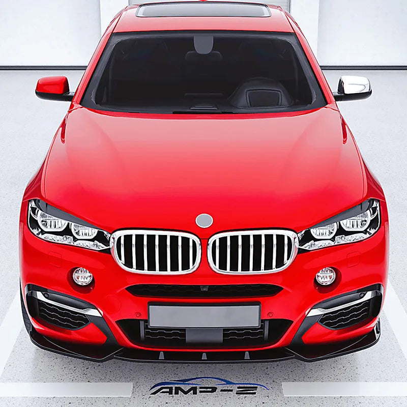 For BMW X6 F16 M Sport 2015-2019 3PCS Set Front Bumper Lip Chin