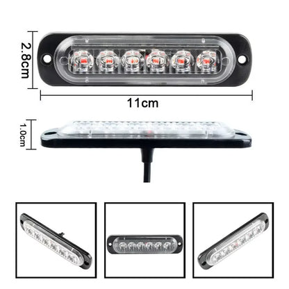 4IN Grille Trucks 6-led Emergency Surface Mount Grill Strobe