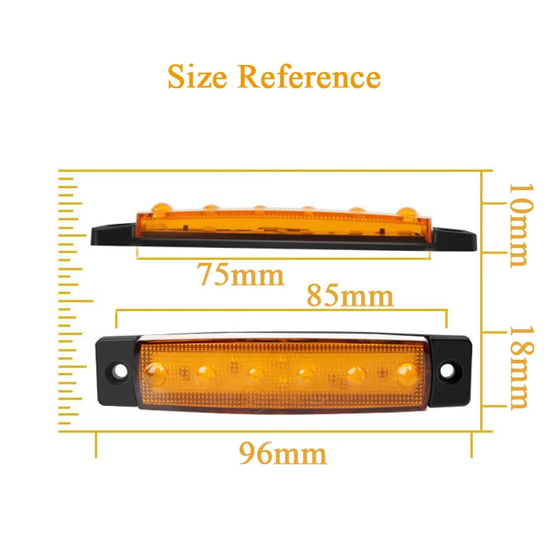 For Trailer Lorry 10P 12V 24V Yellow Boat Navigation Side