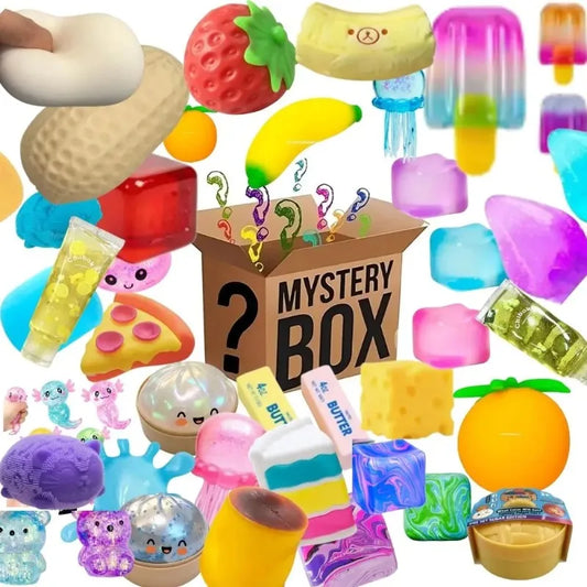 100+pcs Surprise Box Toys Novelty Stress Relief Assorted Squishy