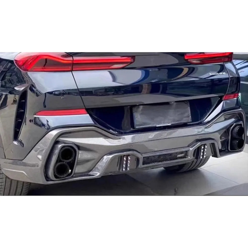 For BMW X6 G06 M Sport Ld 2020-2023 Carbon Fiber Rear Bumper Lip