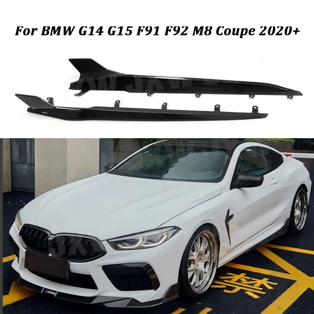 For BMW 8 Series G14 G15 Jxwancf Dry Carbon Fiber Side Skirts