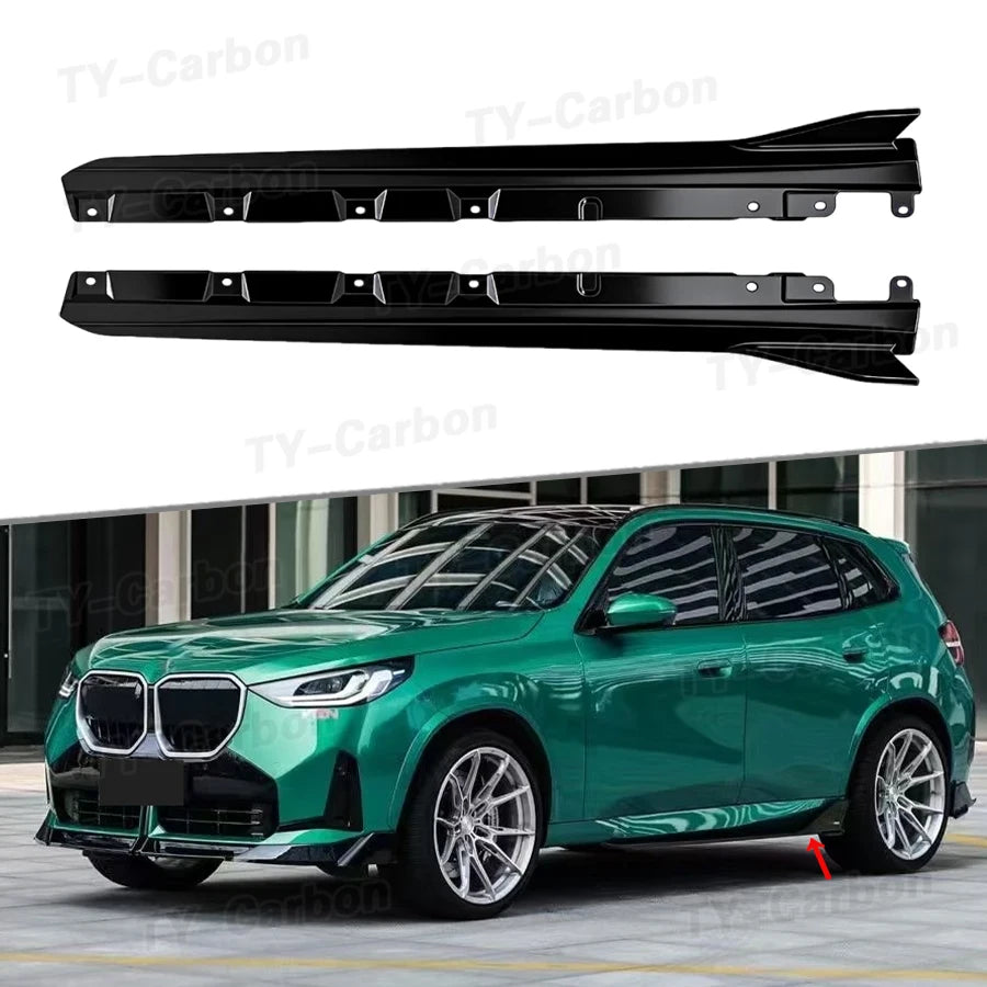 For BMW X3 G45 G48 2025+ Vten Gloss Black Side Skirts Lip