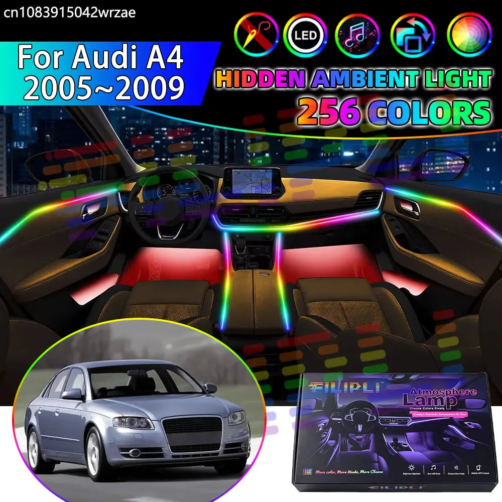For Audi A4 2005~2009 B7 8E 8H RGB Interior Ambient Strips